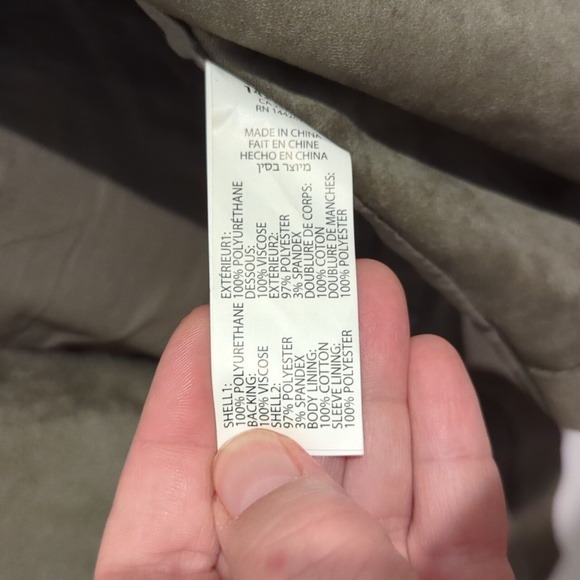 Green pleather, wrap coat, Fall, Dex, Size Lg. - Picture 5 of 5